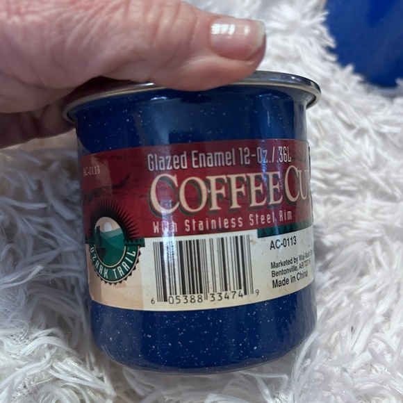 2OZARK TRAIL Coffee Cup Camping 12Oz Enamel Blue Stainless Durable Outdoor HG003 - Picture 2 of 2
